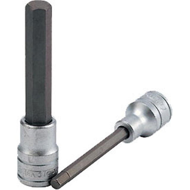 Teng 1/2in drive hex bit socket, 14mm x 100mm, chrome vanadium steel, designed for deep hex holes and hand tightening.