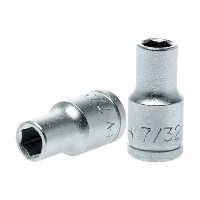 Teng 1/4in drive socket 7/32in, chrome vanadium steel construction, ideal for tight spaces and maximum torque in repairs.