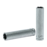 Teng 1/4in deep socket 5/16in, crafted from strong chrome vanadium steel for durability and precision in tight spaces.