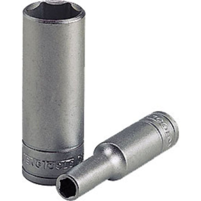 Teng 1/4in Drive Deep Socket 1/2in designed for tight access, durable chrome vanadium steel, rust-resistant finish.