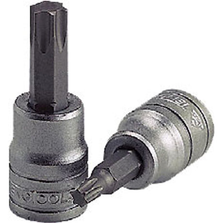 Teng 1/4in Dr. TX Bit Socket TX10 in chrome vanadium steel, ideal for automotive and DIY work with a compact design.