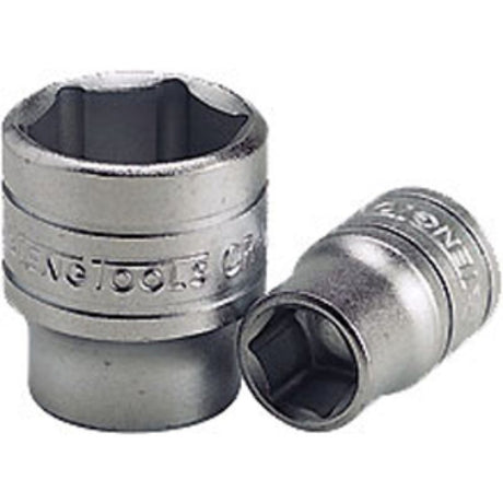 Teng 3/8in drive socket 7/16in, crafted from chrome vanadium steel for durability and corrosion resistance, ideal for automotive tasks.