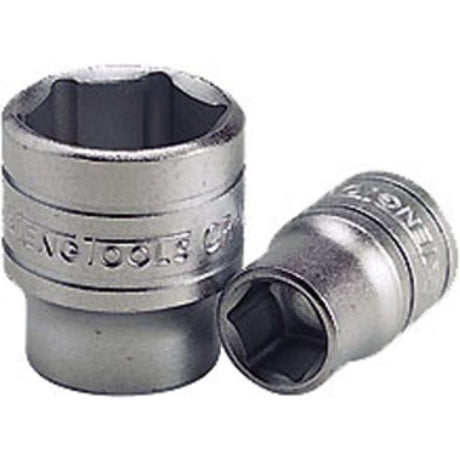 Teng 3/8in Drive Socket 8mm, durable chrome vanadium steel, polished finish, deep well design for precision in tight spaces.