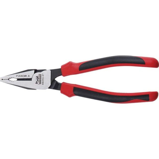 Teng MB 6in TPR Heavy Duty Linesman Plier with chrome molybdenum steel, 80° cutting angle, and ergonomic handles.