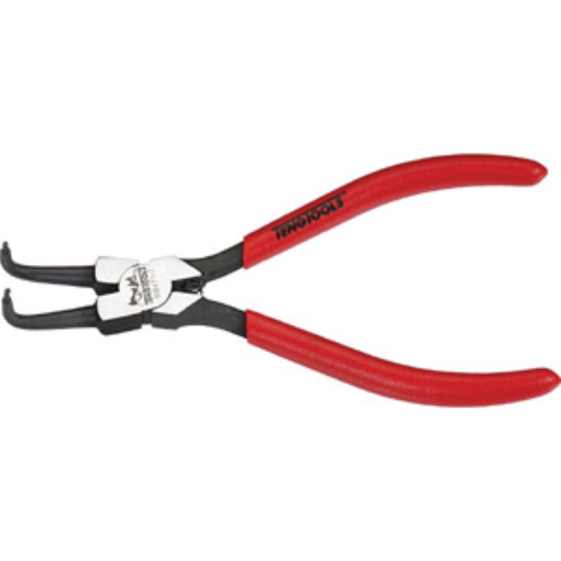 Teng MB 7in Bent/Inner Snap-Ring Plier with vinyl grips, chrome vanadium steel, and polished head for durability and precision.