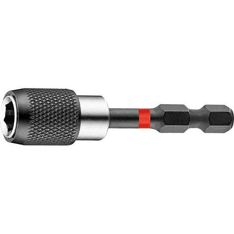 Teng Bit Holder Quick Chuck Impact 60mm for 1/4" hex bits, made of durable S2 stainless steel, lightweight at 30g.