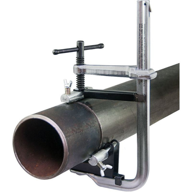 Stronghand Pipe Fit Up Clamp for 100-140mm pipes, lightweight, portable, ideal for quick fit-up in welding and fabrication.