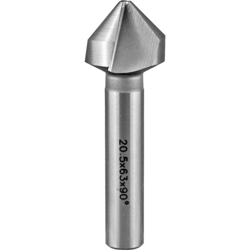 High-speed steel countersink with 6mm shank and 90° angle for precisely creating 3-10.4mm holes.