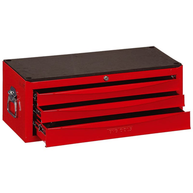 Teng 3-Dr. SV-Series Tool Box with 3 lockable drawers, smooth ball bearing slides, and heavy-duty side handles.