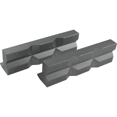 ITM Soft Vice Jaws with Aluminum Prism Face, 100mm, protect workpieces with magnetic secure hold for precision woodworking and metalworking.