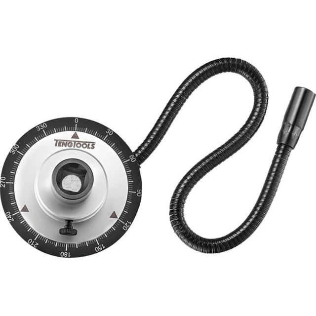 Teng 1/2in Drive Angular Gauge for precise angle control in bolt tightening, featuring dual scales and removable magnet.