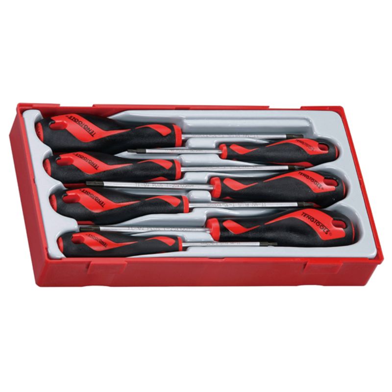 Teng 7pc MD TX/TPX Screwdriver Set with TC-Tray, featuring durable steel tools and ergonomic handles for efficient use.