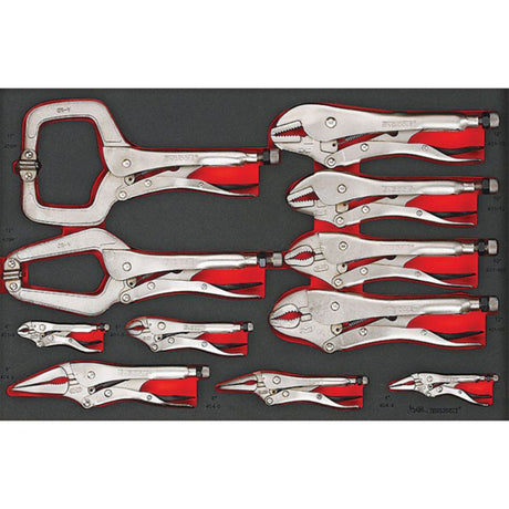 "Teng 11pc Power Grip Plier Set in EVA tray, featuring various pliers for versatile tasks and easy organization."