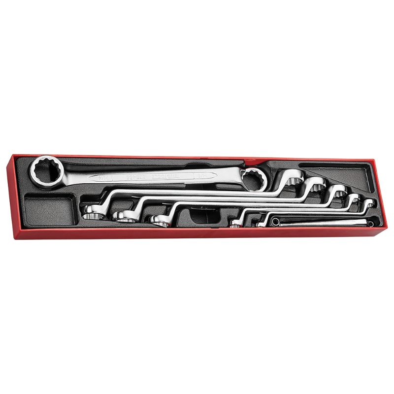 Teng 7pc AF Spanner Set with double-ring design, featuring durable chrome vanadium construction and a unique TTX tray for organization.