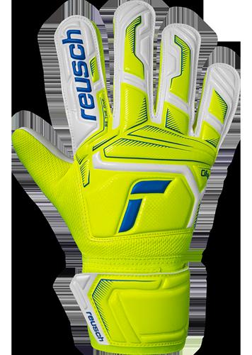 Junior Goalkeeper Gloves Reusch Attrakt Starter Solid Yellow/Blue Size 7