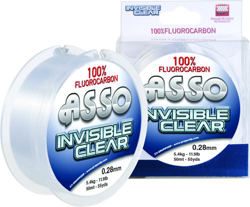 Fluorocarbon Fishing Leader Line Asso Invisible Clear 50m 11.9lb