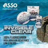 Fluorocarbon Fishing Leader Line Asso Invisible Clear 50m 17.2lb