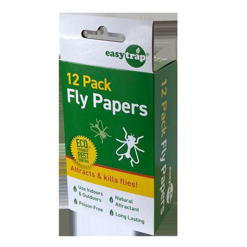 Sticky Fly Paper Traps Easytrap Pack of 12