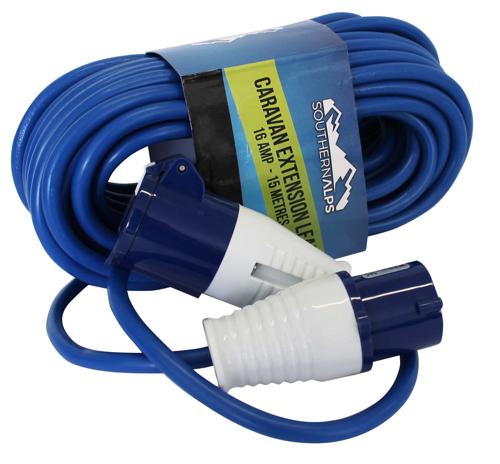 Caravan Mains Extension Lead Southern Alps 15m 16A