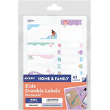 Avery Kids Durable Labels Dishwasher & Microwave Safe 42 Labels Mermaid 41424