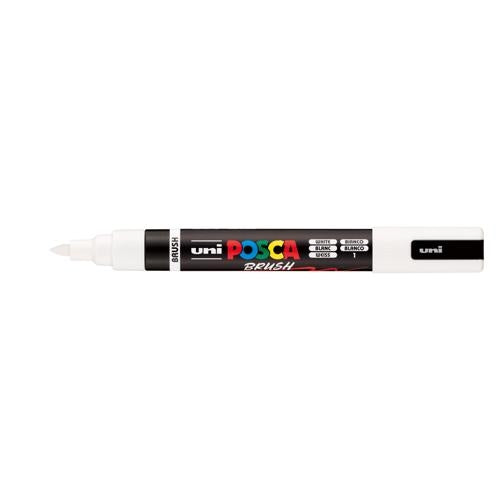 Uni Posca Marker 1-4mm  Medium Brush Tip White PC-5BR