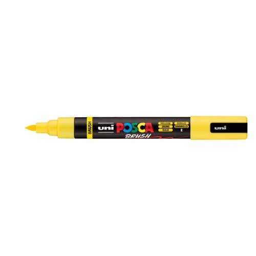 Uni Posca Marker 1-4mm  Medium Brush Tip Yellow PC-5BR