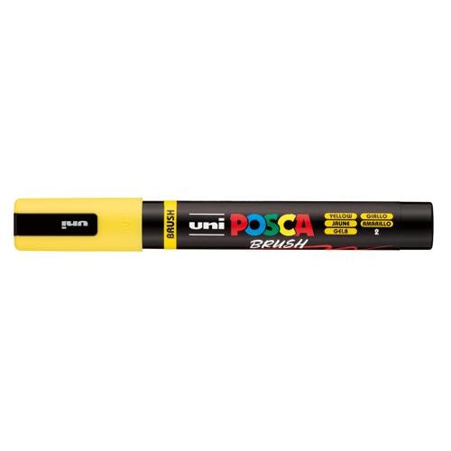 Uni Posca Marker 1-4mm  Medium Brush Tip Yellow PC-5BR