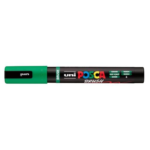 Uni Posca Marker 1-4mm  Medium Brush Tip Green PC-5BR