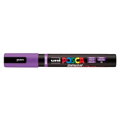 Uni Posca Marker 1-4mm  Medium Brush Tip Violet PC-5BR