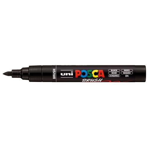 Uni Posca Marker 1-4mm  Medium Brush Tip Black PC-5BR