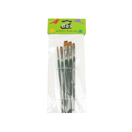 DAS 8302 Small Flat Synthetic Paint Brushes Set of 5