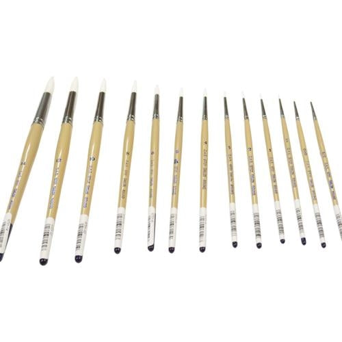 DAS S9701 White Taklon Round Brush #8