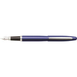 SHEAFFER VFM 9401 SATIN NEON BLUE FOUNTAIN PEN WITH CHROME TRIM - MEDIUM