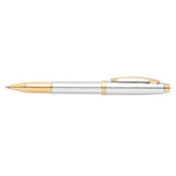 SHEAFFER 100 CHROME/GOLD TRIM PLATE ROLLERBALL PEN