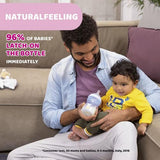 CHICCO BOTTLE GLASS: NATURAL FEELING 250ML SLOW FLOW