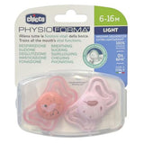 CHICCO SOOTHER: PHYSIO LIGHT PINK SIL 6-16M 2PC