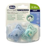 CHICCO SOOTHER: PHYSIO LIGHT BLUE SIL 6-16M 2PC