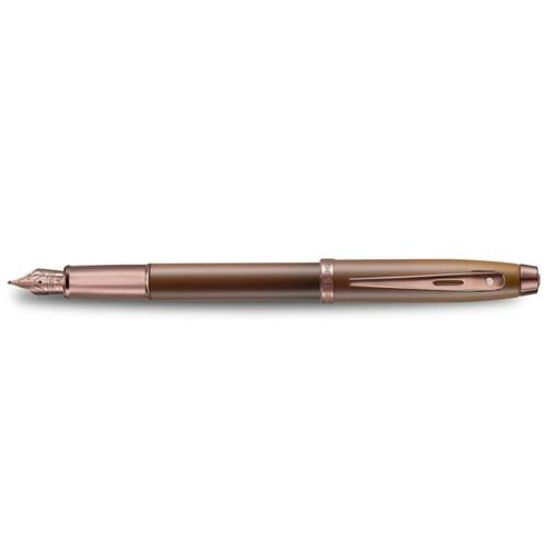 SHEAFFER 100 COFFEE W SHINY PVD TRIM MEDIUM NIB FOUNTAIN PEN