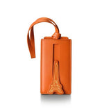 SHEAFFER EMILY IN PARIS FULL-GRAIN LEATHER LUGGAGE TAG - ORANGE