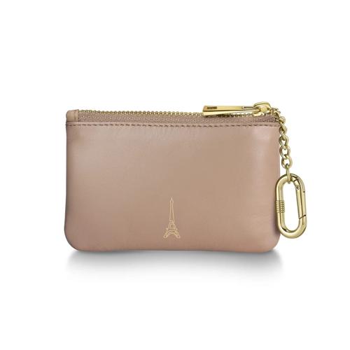 SHEAFFER EMILY IN PARIS FULL-GRAIN LEATHER ZIPPED KEY FOB POUCH