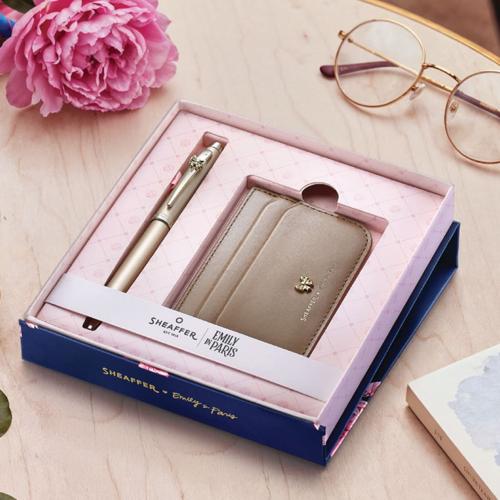 SHEAFFER GIFT SET FT. 100 EMILY IN PARIS  CHAMPAGNE GOLD BALLPOINT PEN