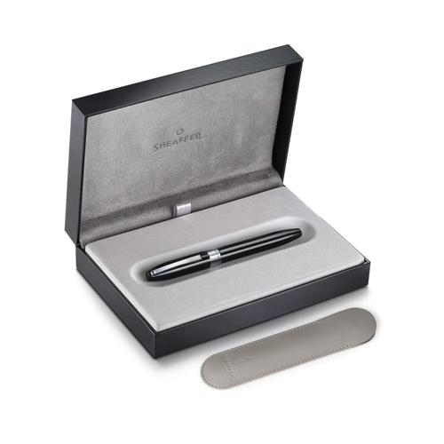 SHEAFFER LEGACY BLACK/CHROME TRIM FOUNTAIN PEN FINE NIB