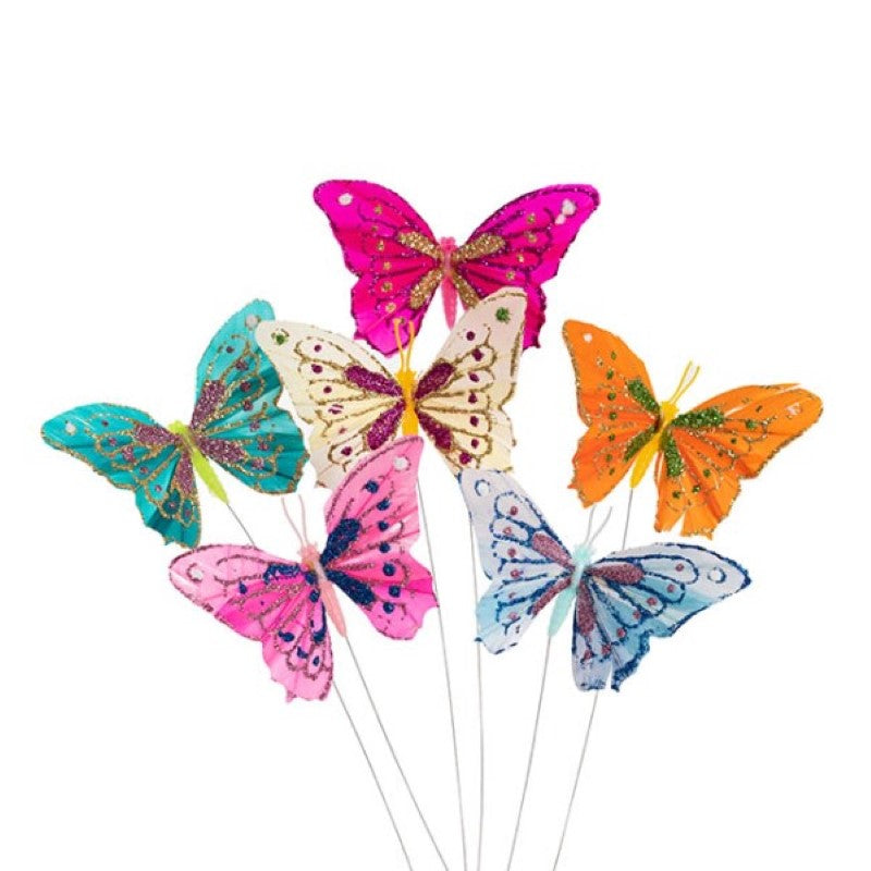 Pick Butterfly 10cm Assorted Set 2 Pack 12