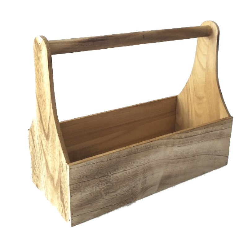 Elegant Wooden Tool Box for tools and crafts, measuring 40x25x13 cm, with rustic charm and durable construction.