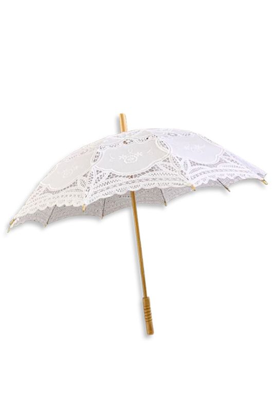 Lace Wedding Parasol - 80cm -  White