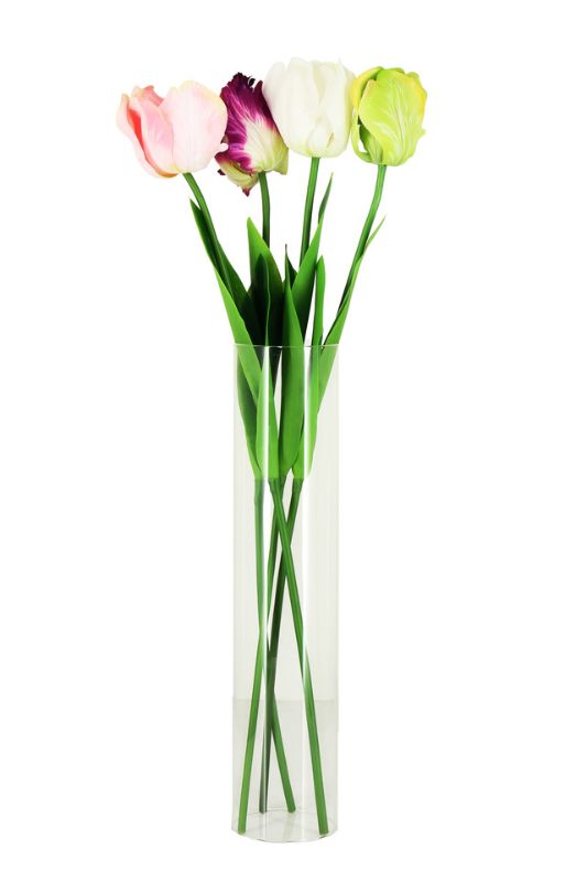 Artificial Single Tulip -  White - Set of 12