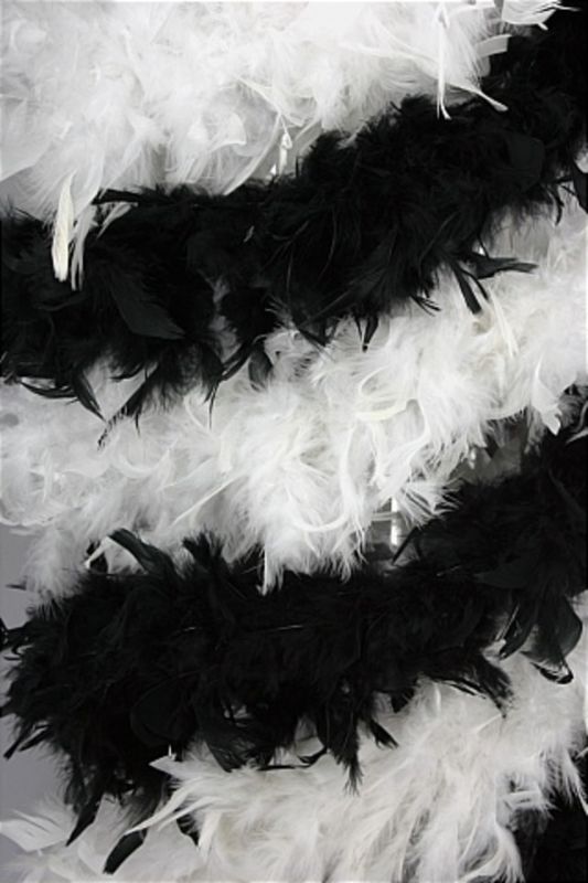 Luxurious black Chandelle Feather Boa, 2m long, soft feathers perfect for glamorous outfits and special occasions.