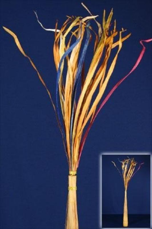 Vibrant yellow-orange Artificial Coco Bunch Buri with 30 leaves, ideal for home decor and events, 180cm tall.