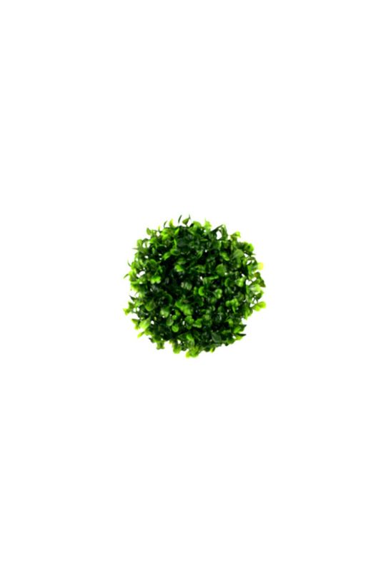 Set of 6 mid green artificial boxwood balls, 12cm diameter, perfect for indoor/outdoor decor and events.