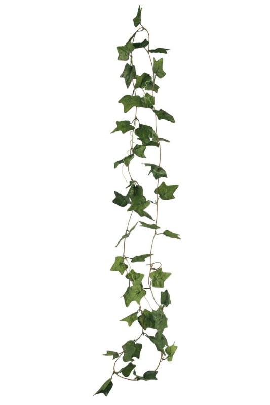 Artificial ivy garland set of 5, 52 lush mid-green leaves, each 240cm long for elegant home and event decor.